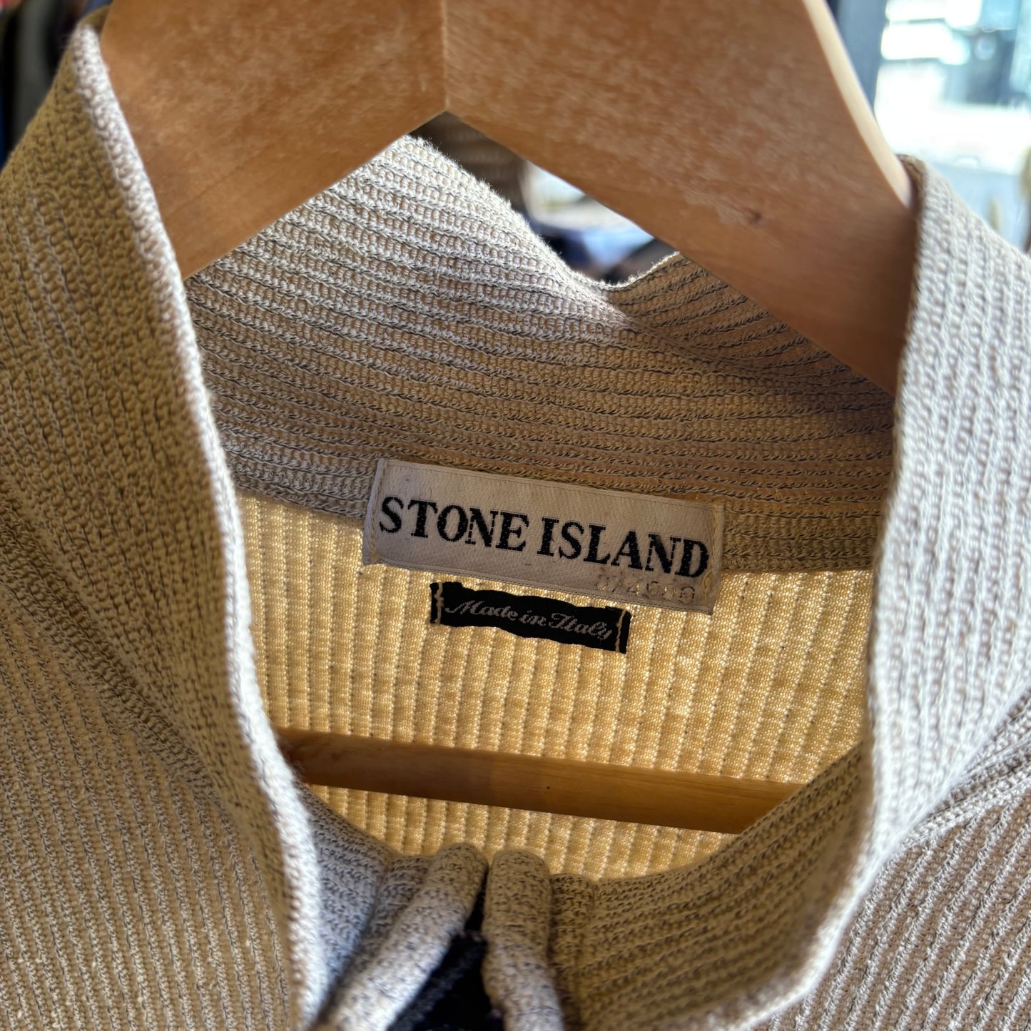 Stone Island S/S 2003 Quarter Zip Lighweight Jumper Beige (Large)