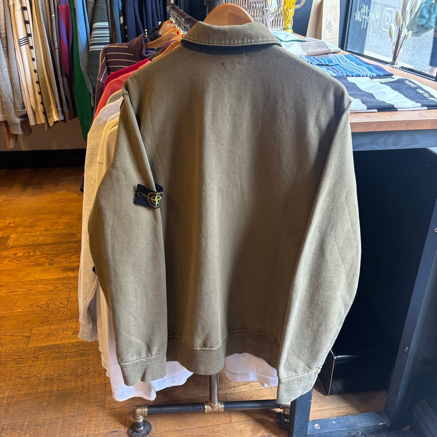 Stone Island 2000's Button Up Cardigan Jacket Green (XL)