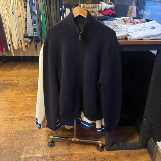 Ralph Lauren Full Zip Knit Jumper Navy (XL)