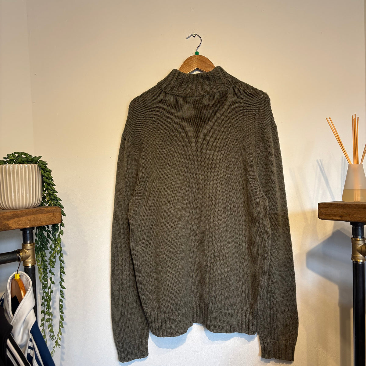 Ralph Lauren Quarter Zip Pullover Knit Jumper Green (XL)