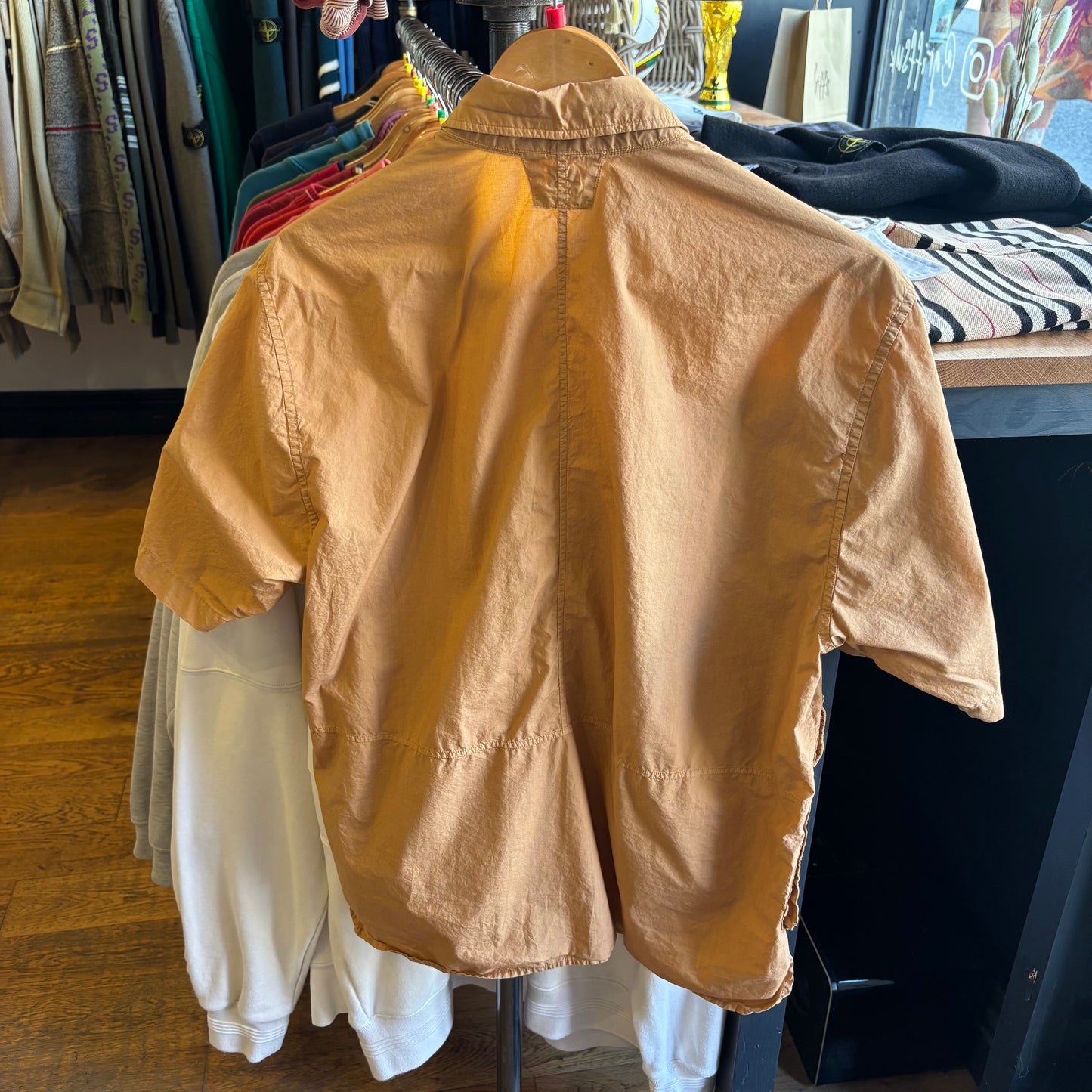 CP Company Button Up Shortsleeve Shirt Orange (Large)