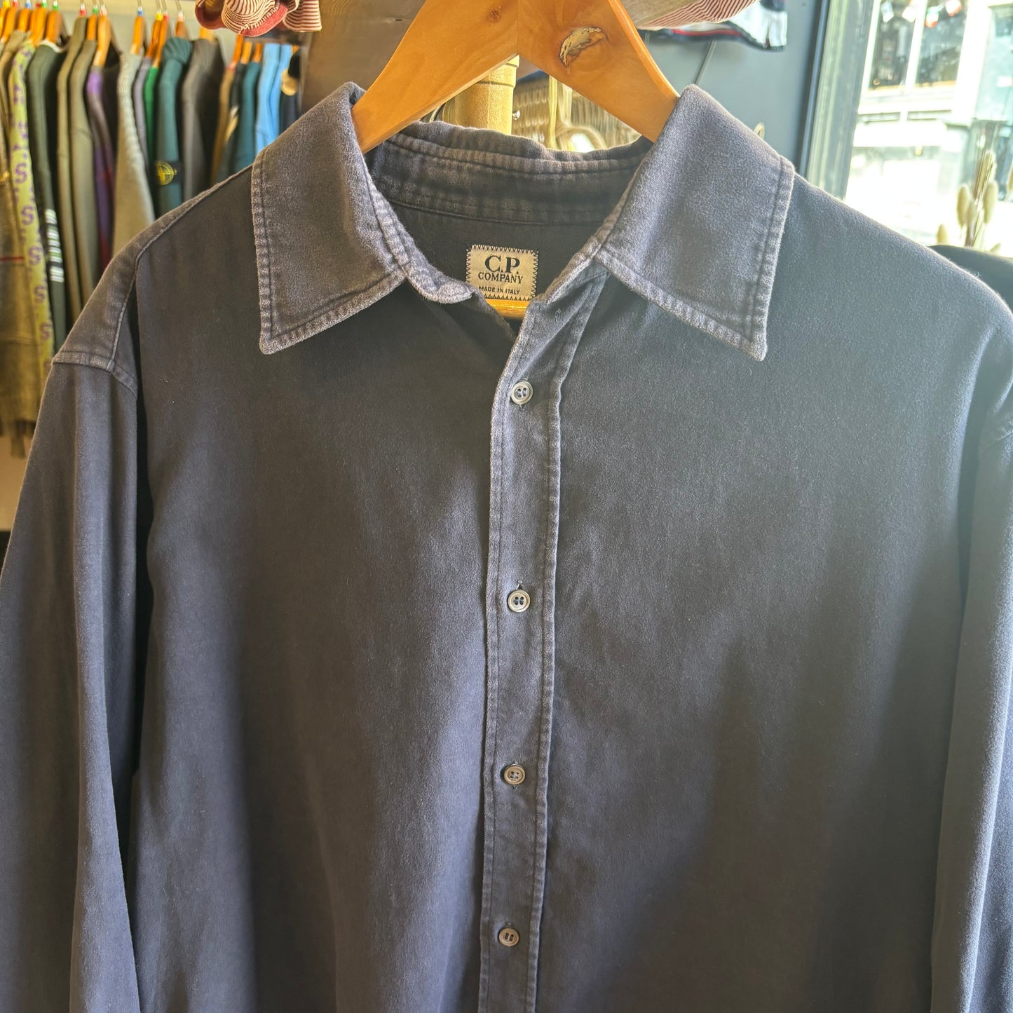 CP Company A/W 1998 Brushed Cotton Longsleeve Shirt Navy (Large)