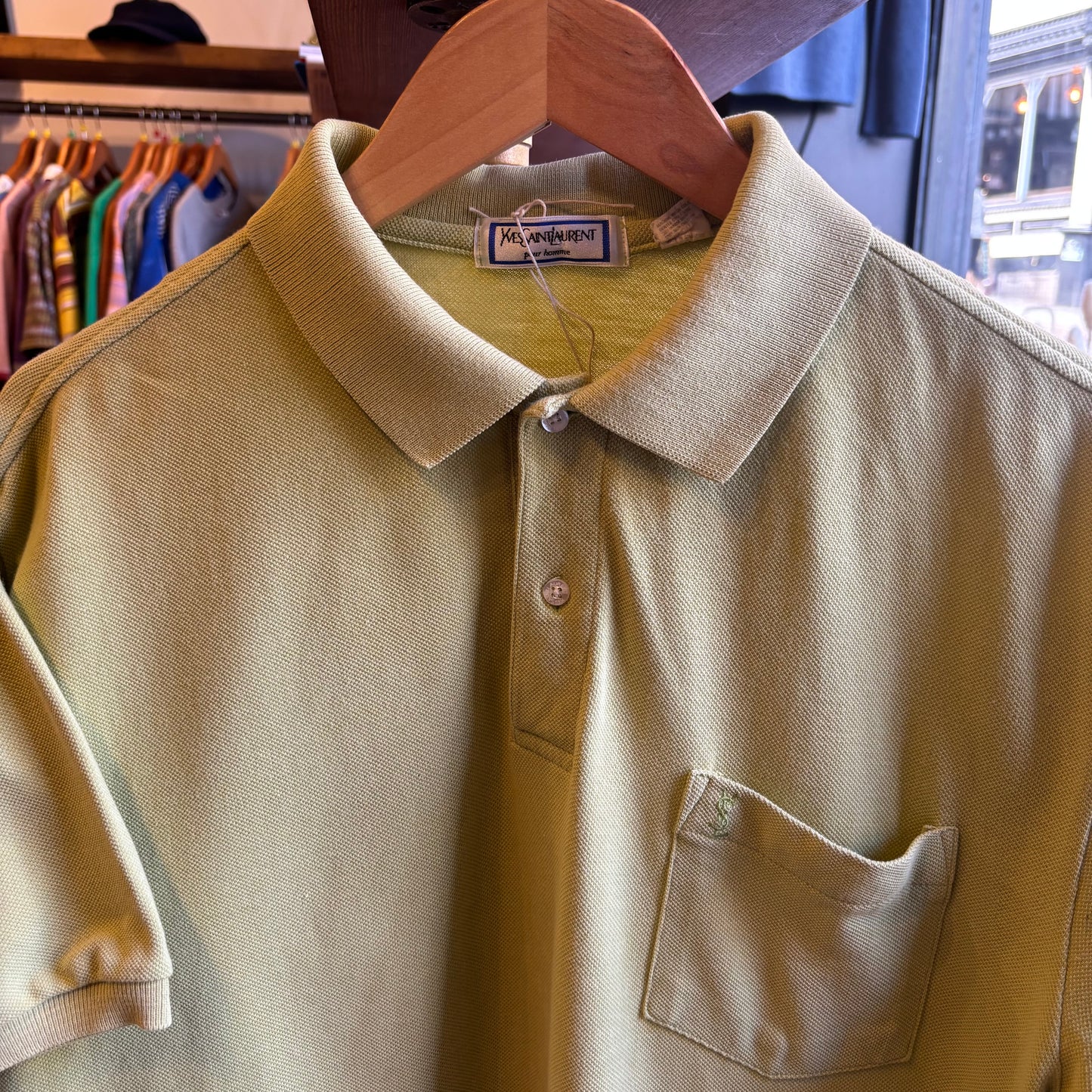 Yves Saint Laurent Polo Shirt Green (Large)