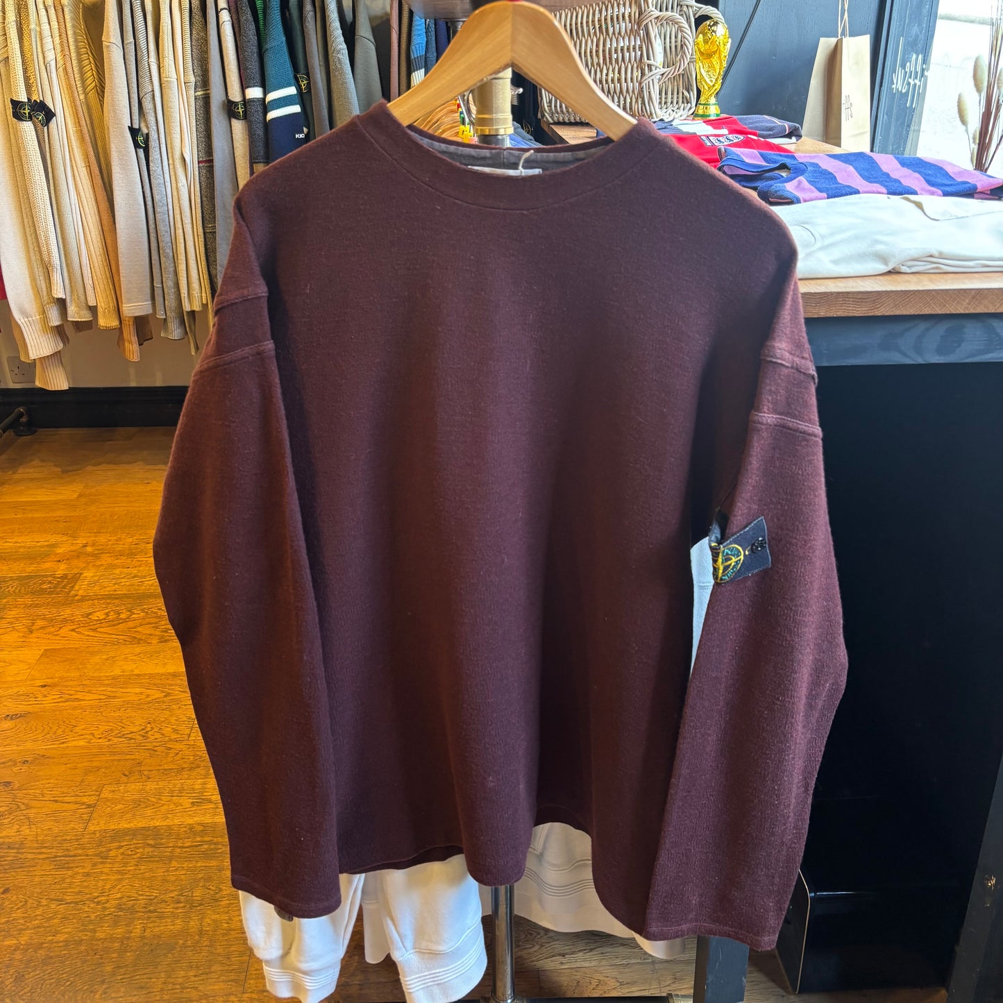 Stone Island S/S 2001 Sweatshirt Burgundy (Large)