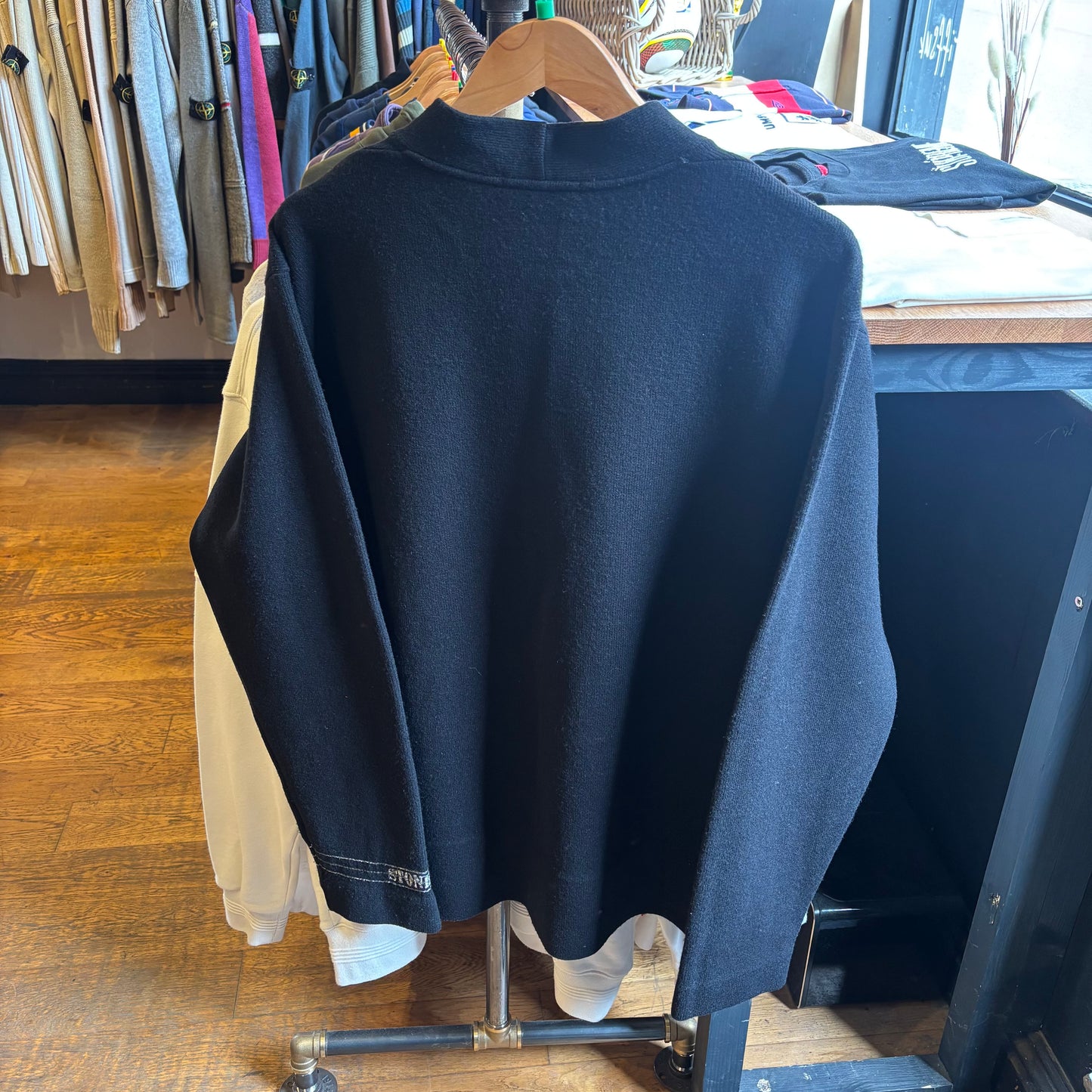 Stone Island A/W 1997 Sleeve Logo Pullover Knit Black (XL)