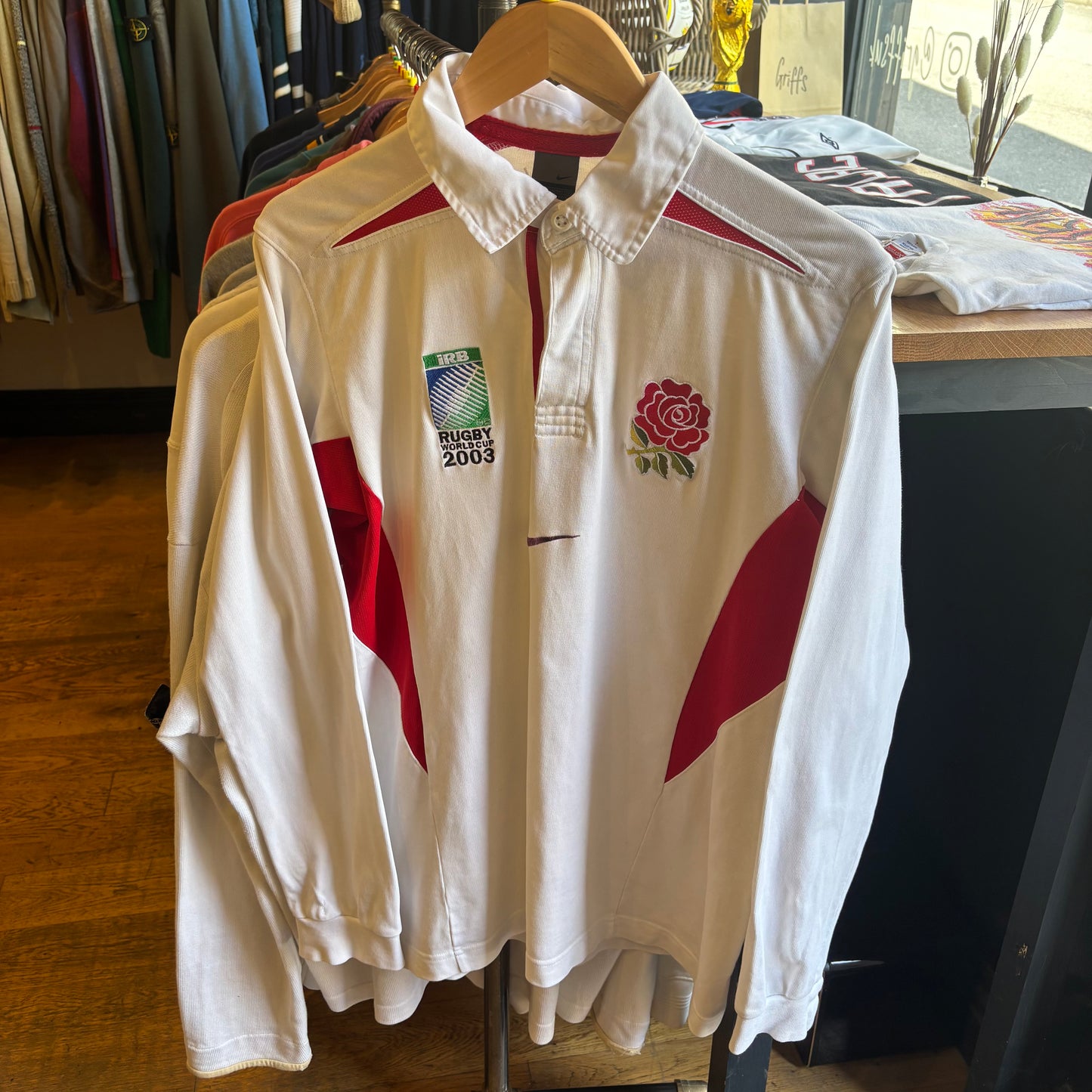 England Nike 2003 Longsleeve Rugby Shirt White (Medium)
