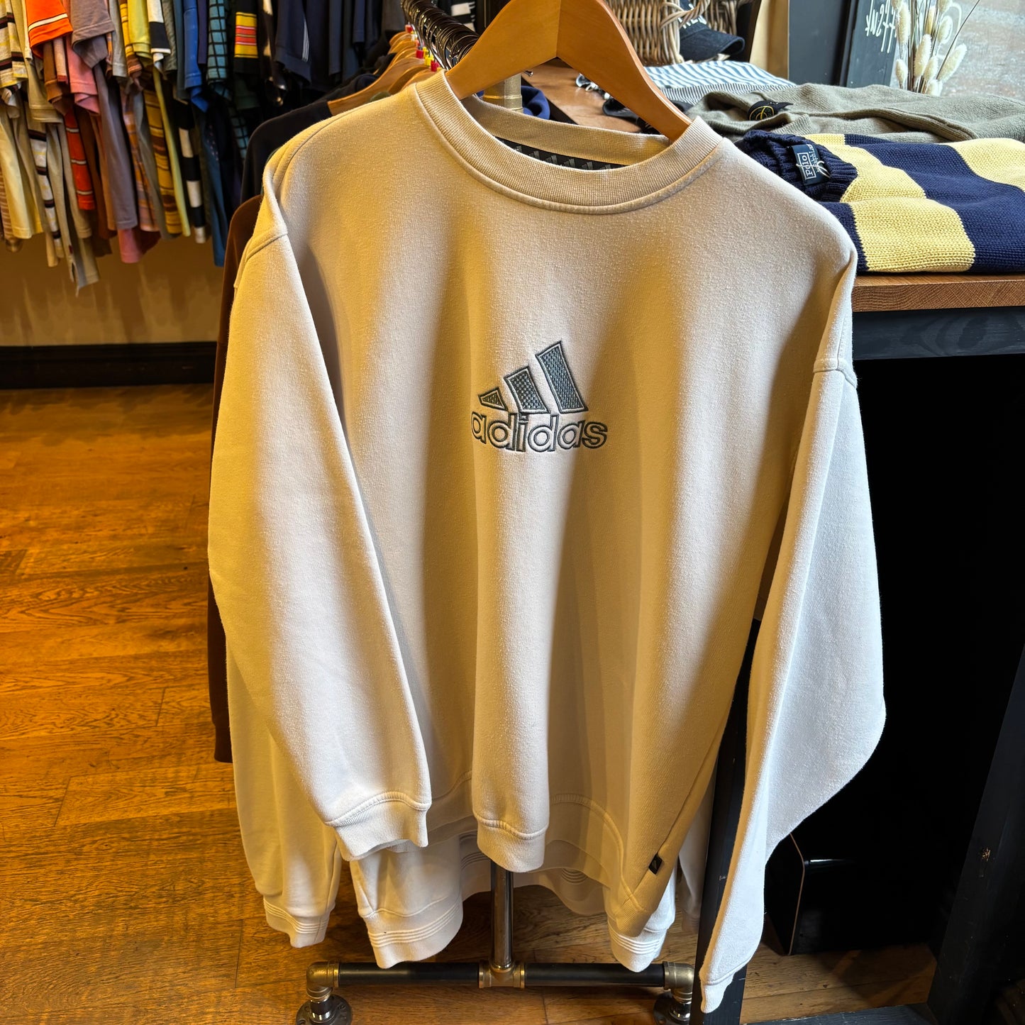 Adidas Spellout Oversized Sweatshirt Cream (Large)