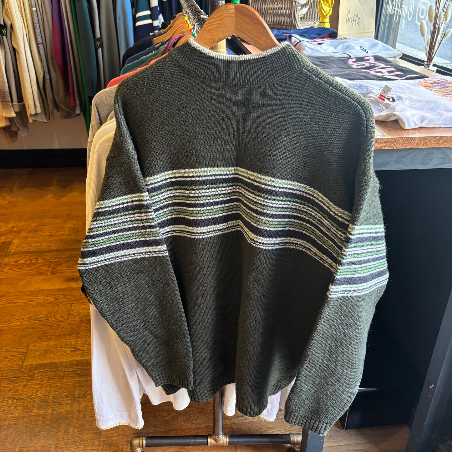 Lacoste Sport Chunky Pullover Knit Jumper Green (XL)