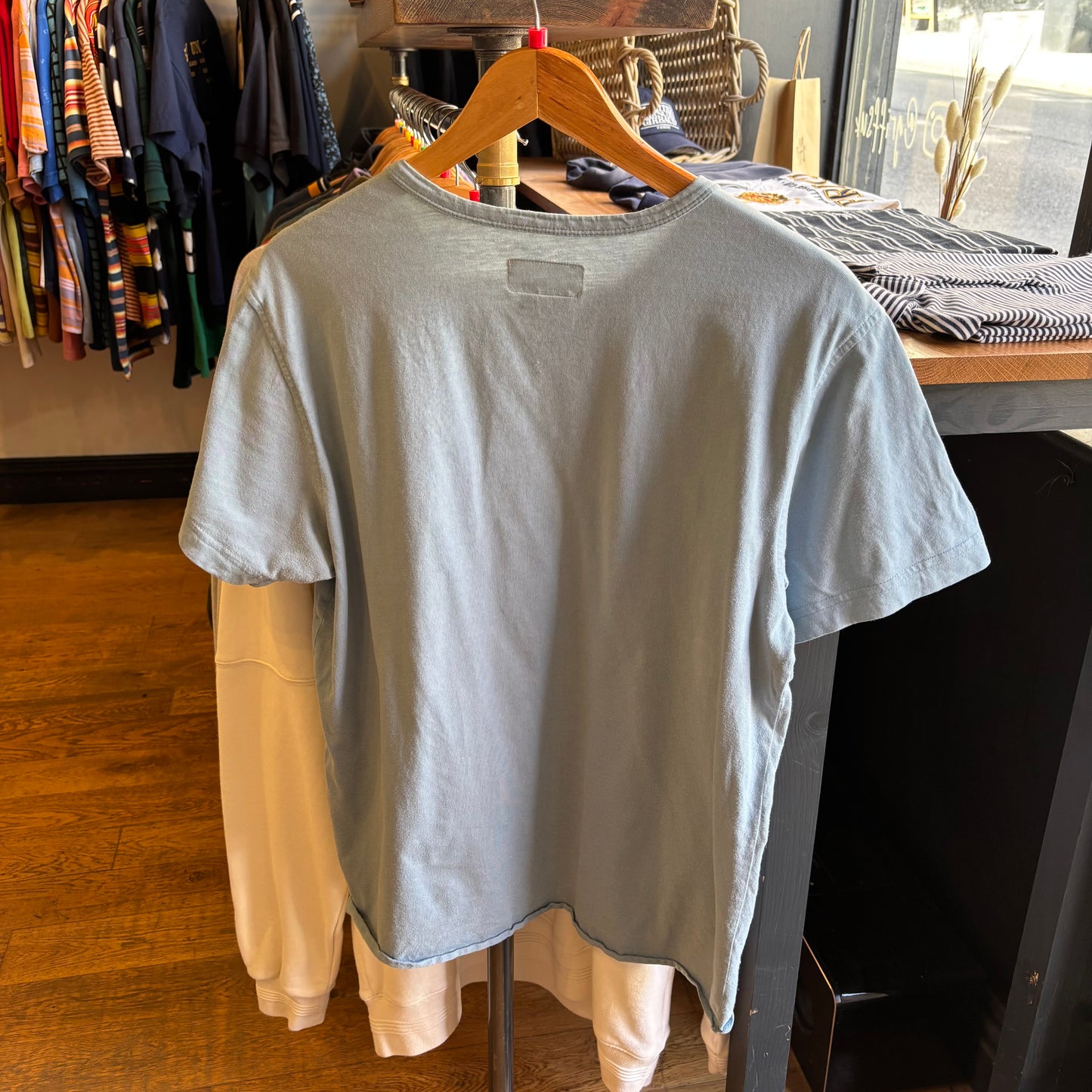 Oakley 2000's Graphic Print T-Shirt Light Blue (Large)