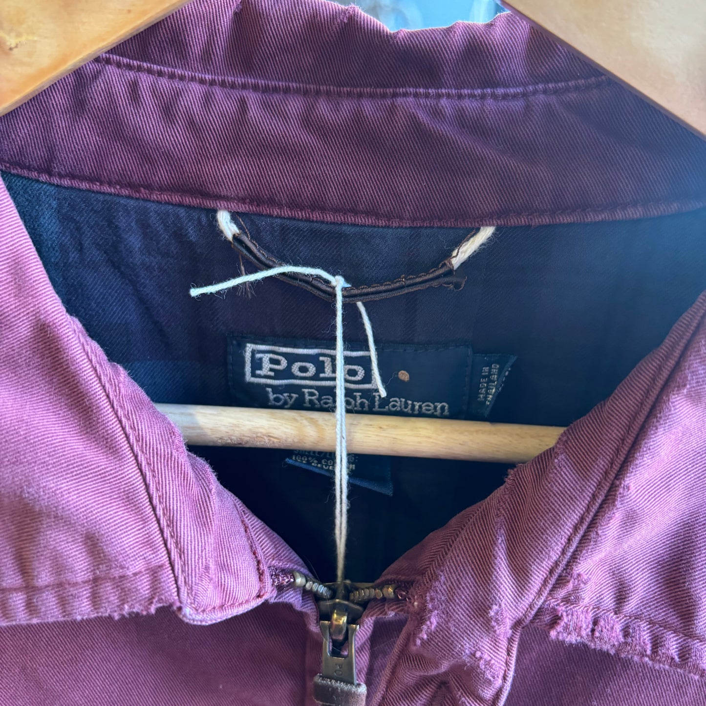 Ralph Lauren Harrington Zip Up Jacket Burgundy (Large)