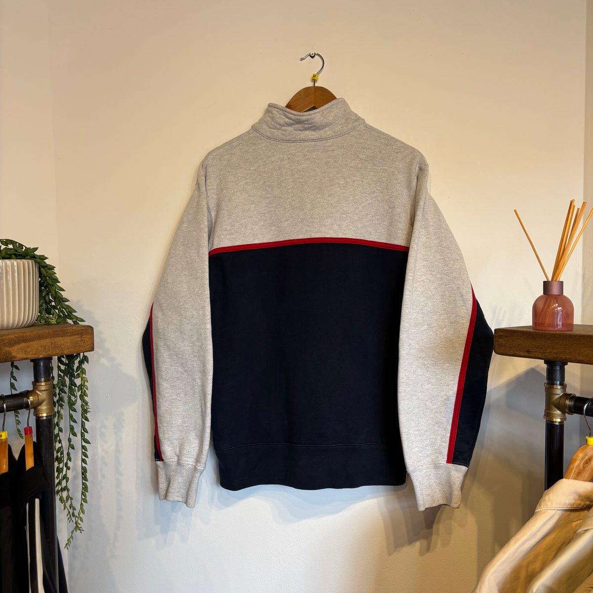 Supreme FW17 2-Tone Half Zip Sweatshirt Navy (Medium)