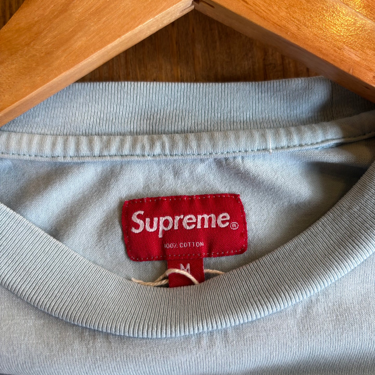 Supreme FW20 Cutout Logo Tip T-Shirt Light Blue (Medium)