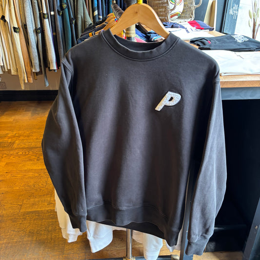 Palace SS23 Fleece Tri-Ferg Crew Sweatshirt Black (Medium)