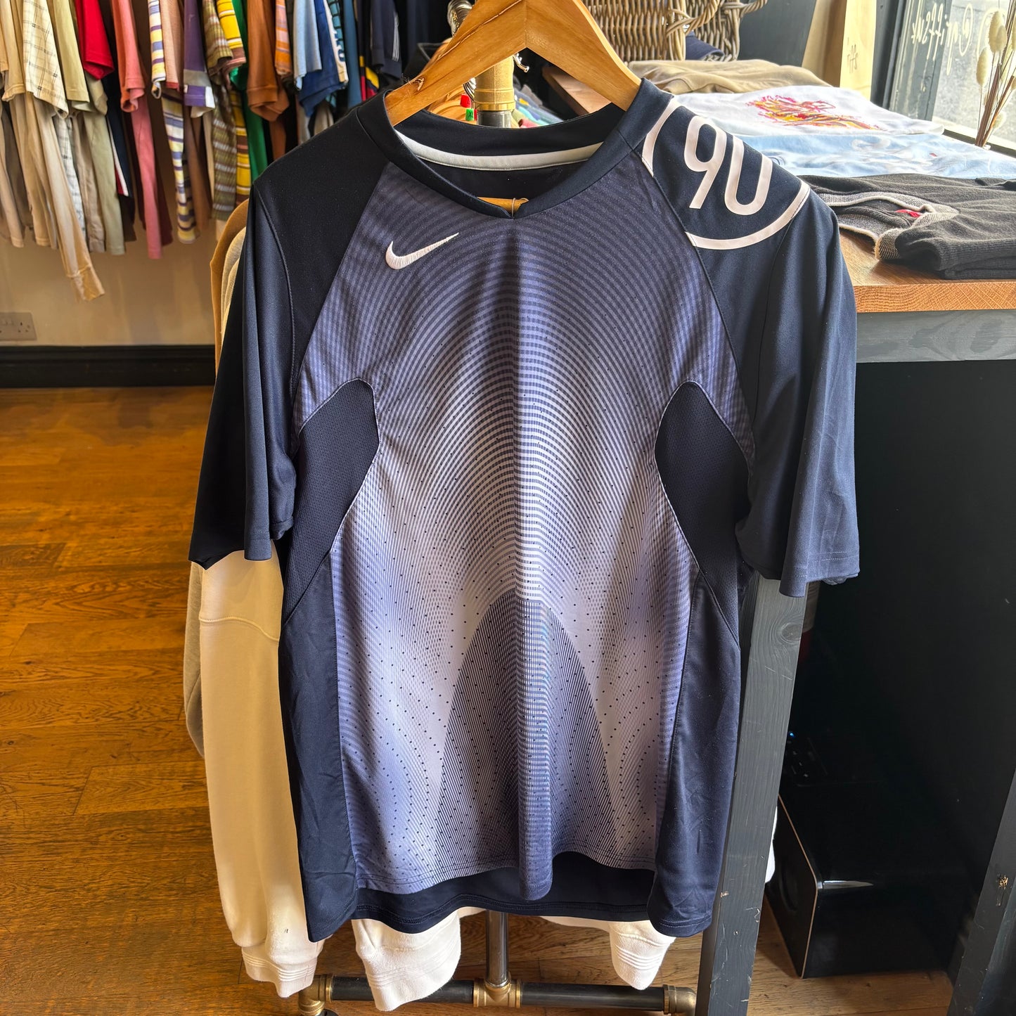 Nike T90 Sports T-Shirt Navy (Large)