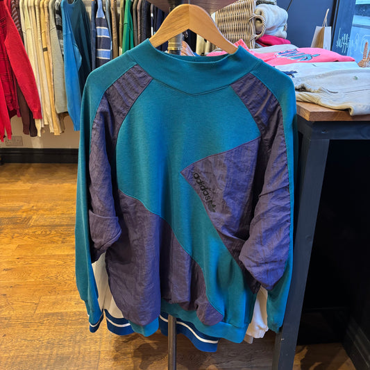 Adidas Oversized Two Tone Sweatshirt Blue (XL)