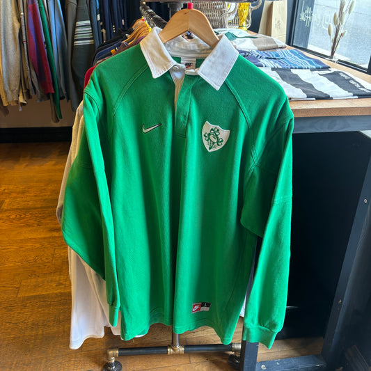 Ireland Nike 1998/99 Longsleeve Rugby Polo Shirt Green (Large)