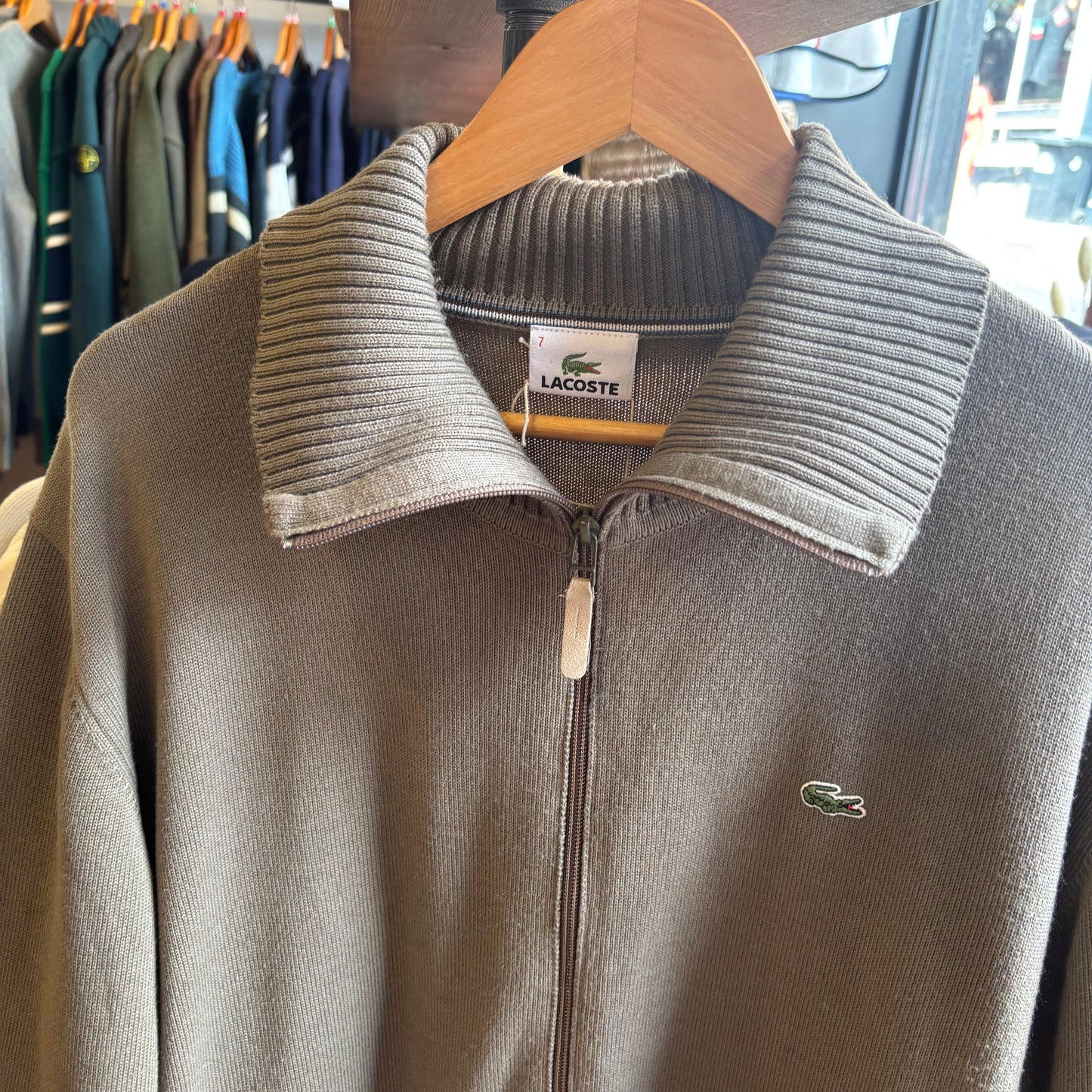Lacoste Full Zip Knit Jumper Green (XXL)