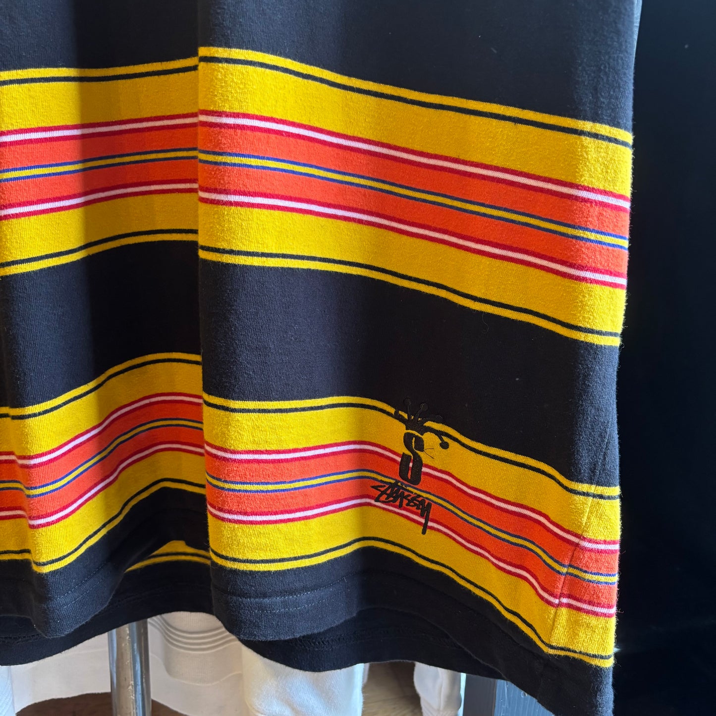 Stussy Multi Stripe T-Shirt Black (Medium)