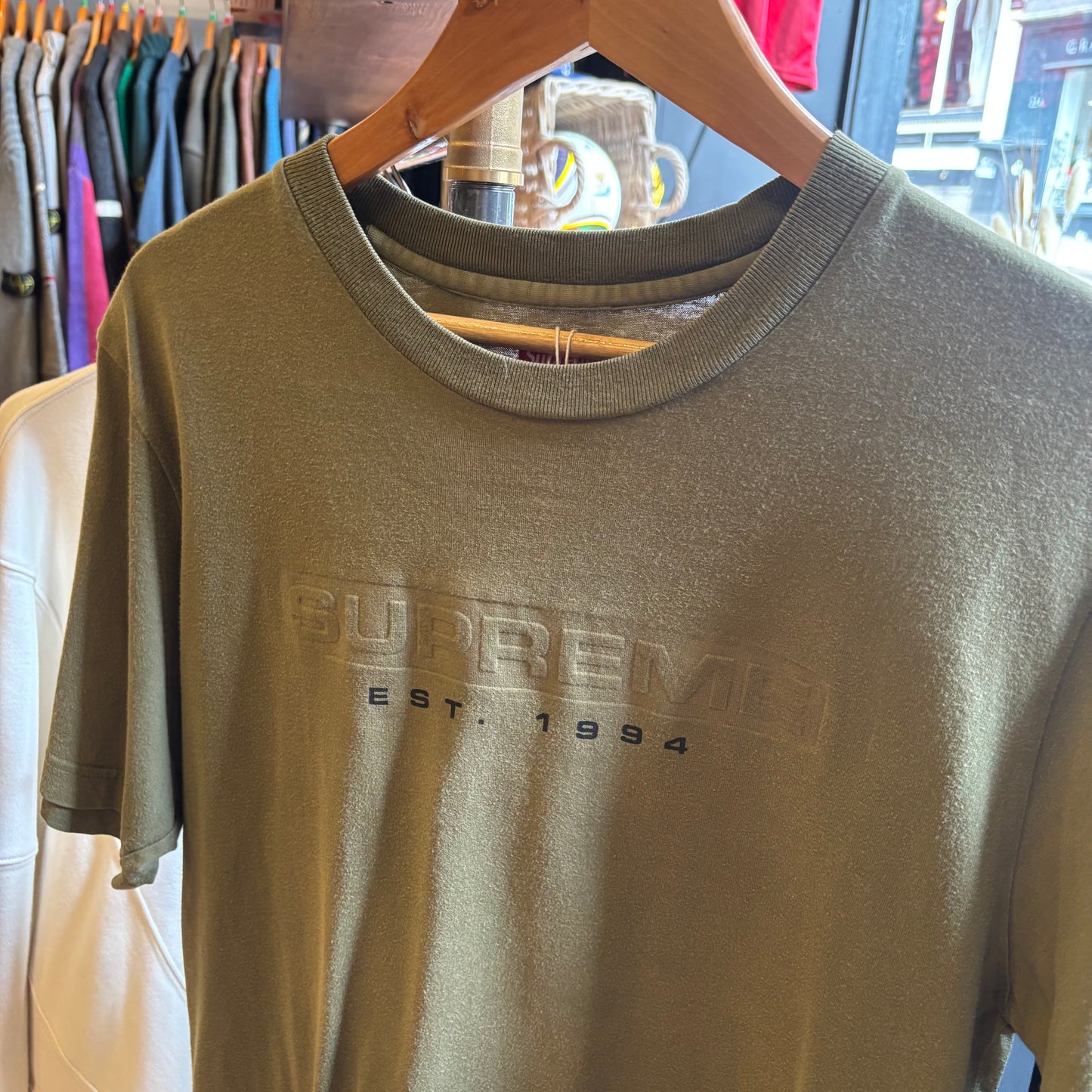 Supreme SS16 Debossed T-Shirt Green (Medium)