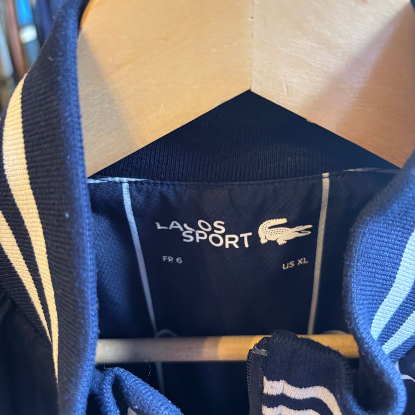 Lacoste Sport Zip Up Track Jacket Navy/ White (XL)