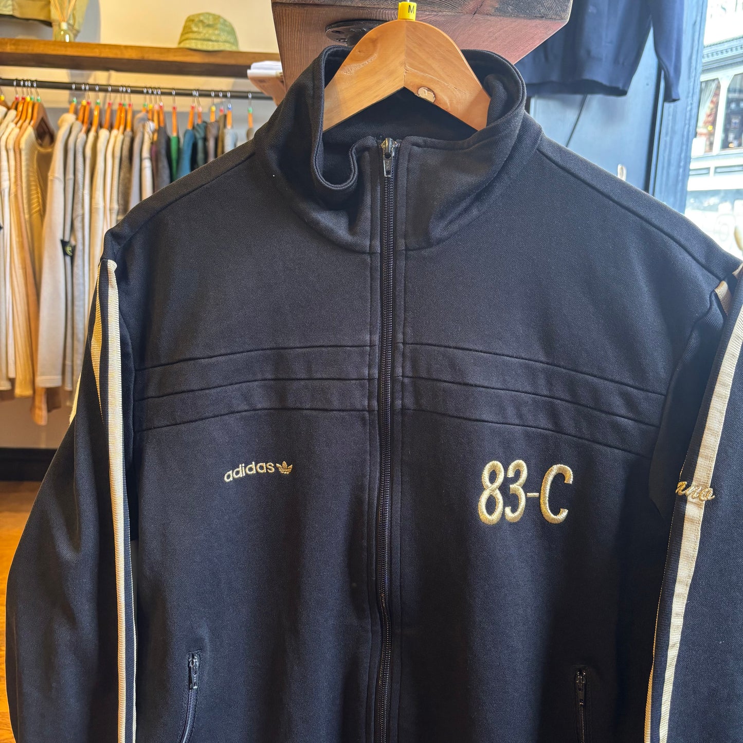 Adidas 83-C Zip Up Track Jacket Black/ Gold (Medium)
