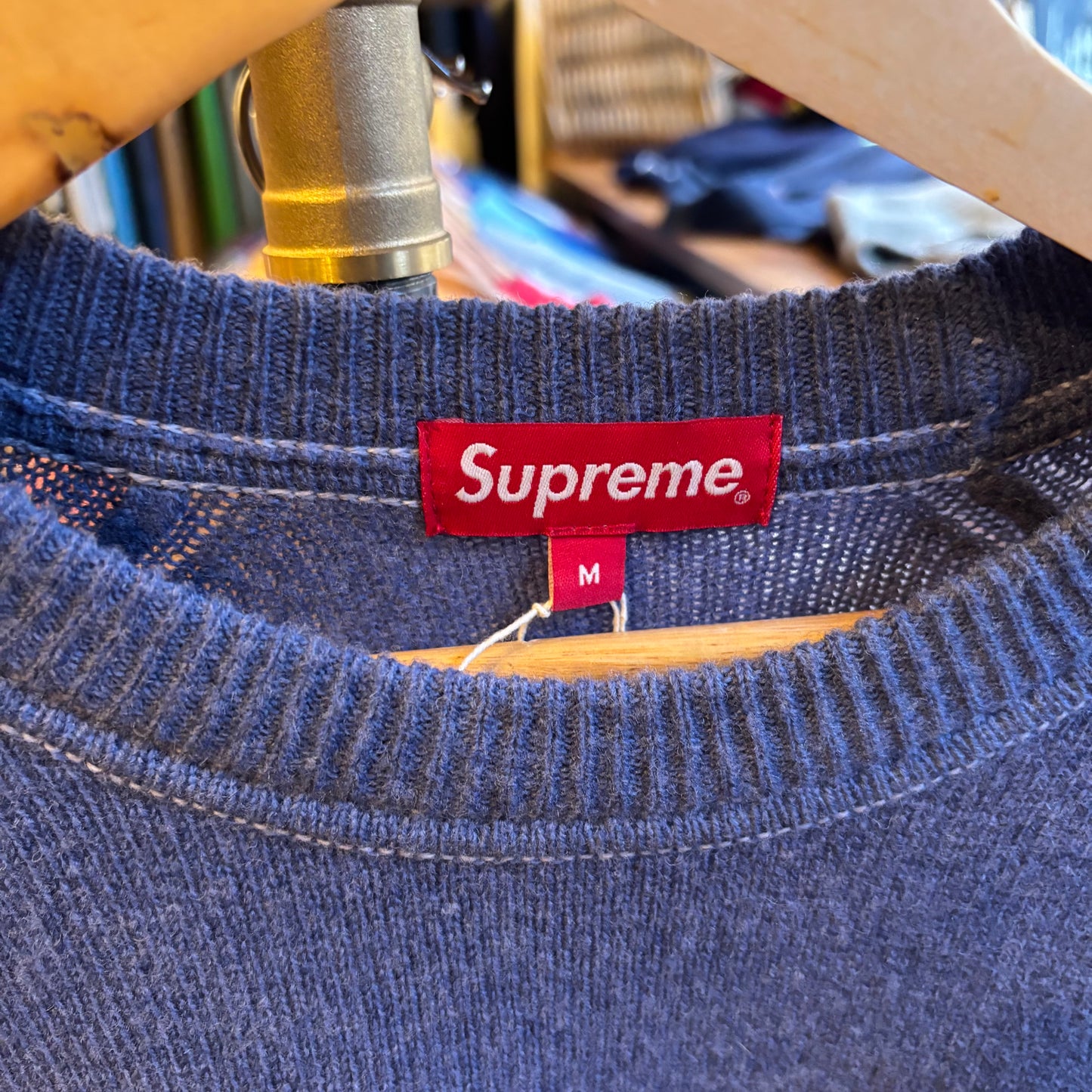 Supreme FW21 Stone Washed Sweater Navy (Medium)