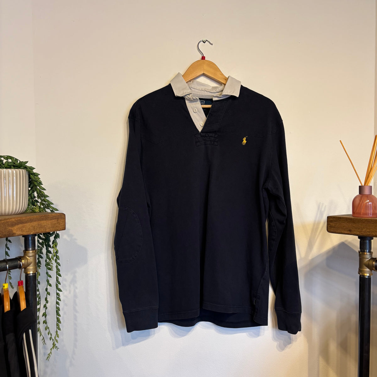 Ralph Lauren Rugby Longsleeve Polo Shirt Navy (Large)