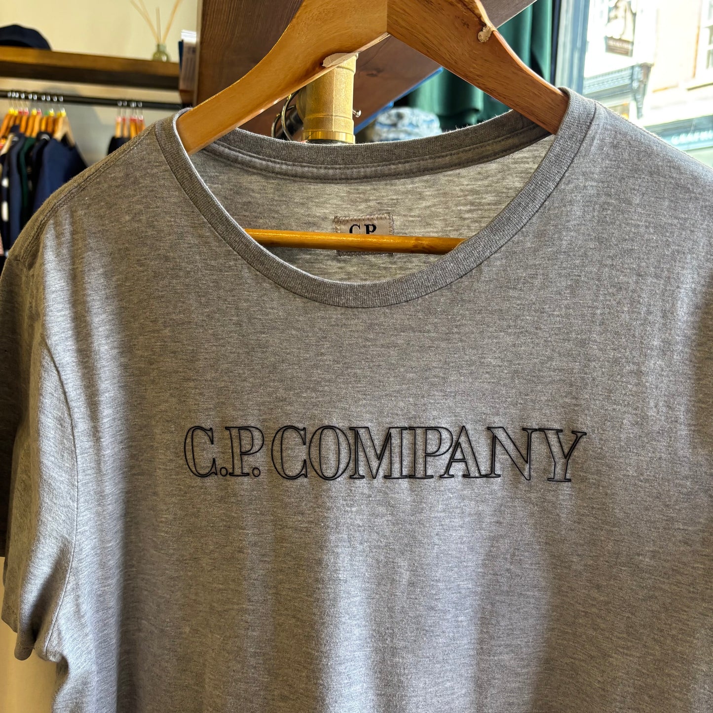 CP Company Rubber Spellout T-Shirt Grey (Large)
