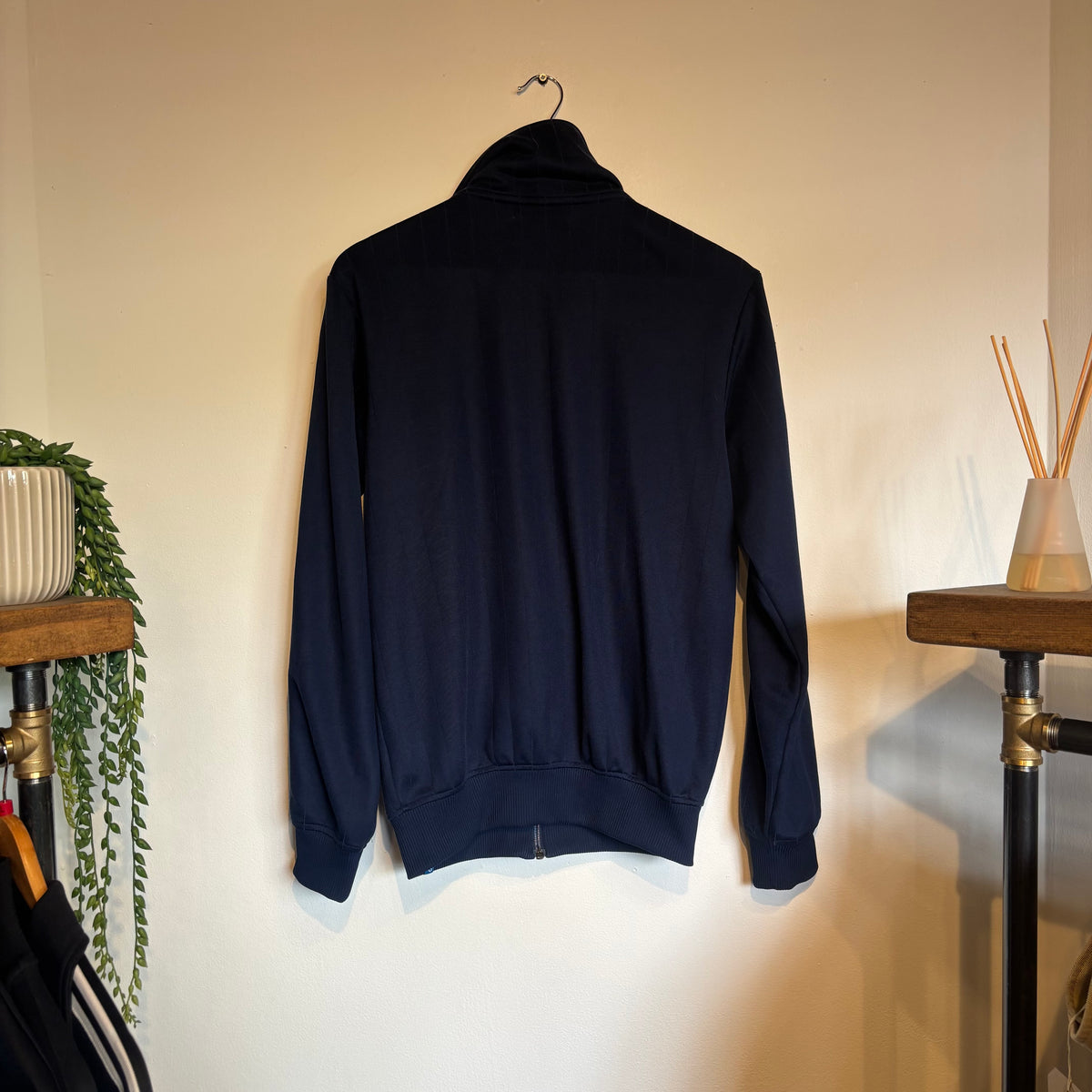 Adidas Pinstripe Zip Track Jacket Navy (Small)