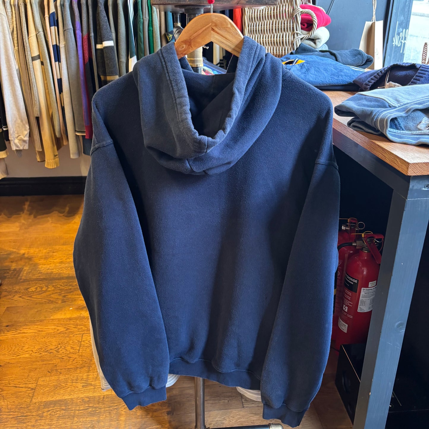 Nike 90s Swoosh Oversized Hoodie Navy (Large)