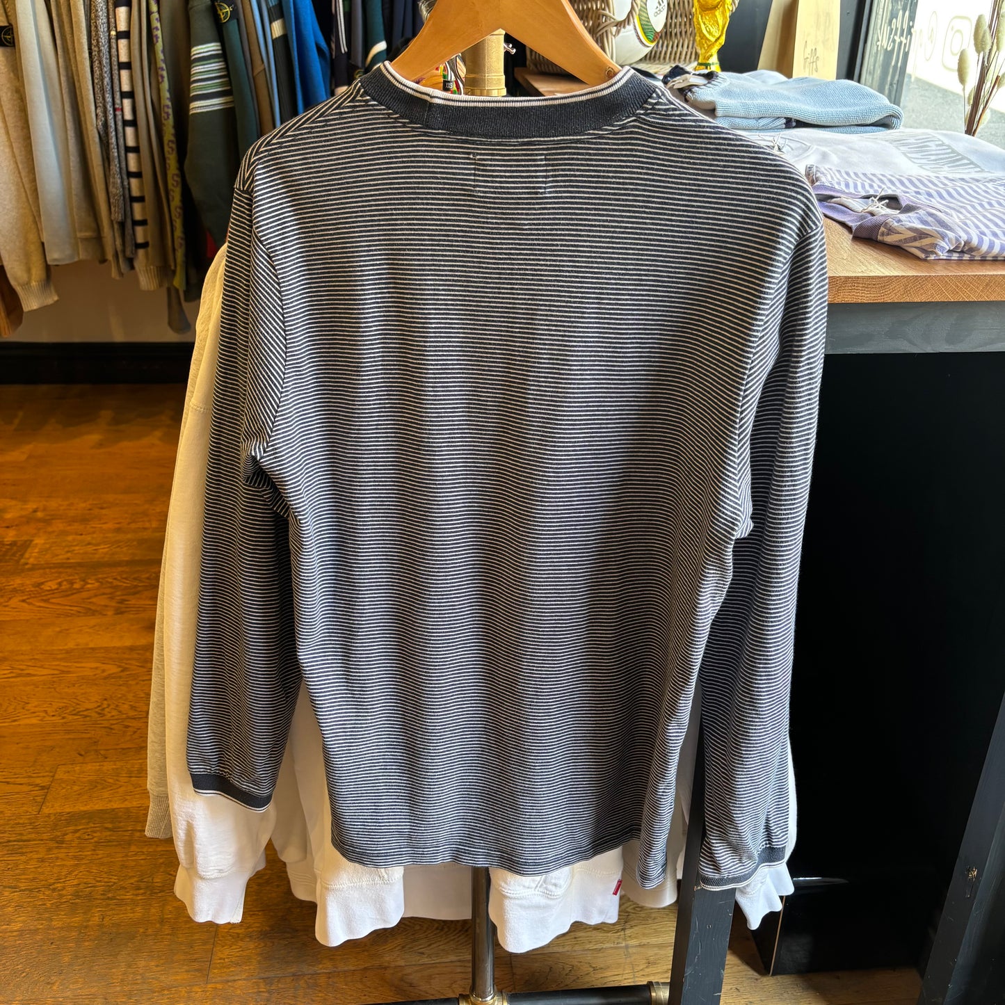 Palace Jeans FW17 Longsleeve Striped T-Shirt Navy (Medium)