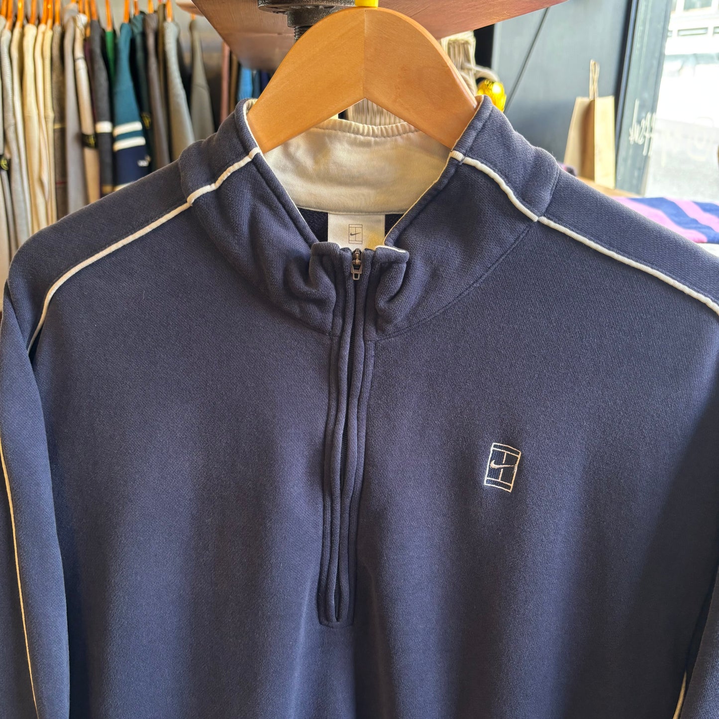 Nike Court Quarter Zip Pullover Jumper Blue (Medium)