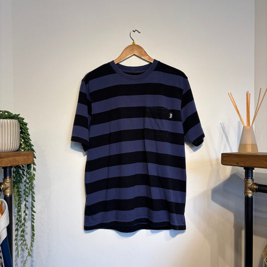 Stussy Classic Stripe Crew T-Shirt Blue/ Black (Medium)