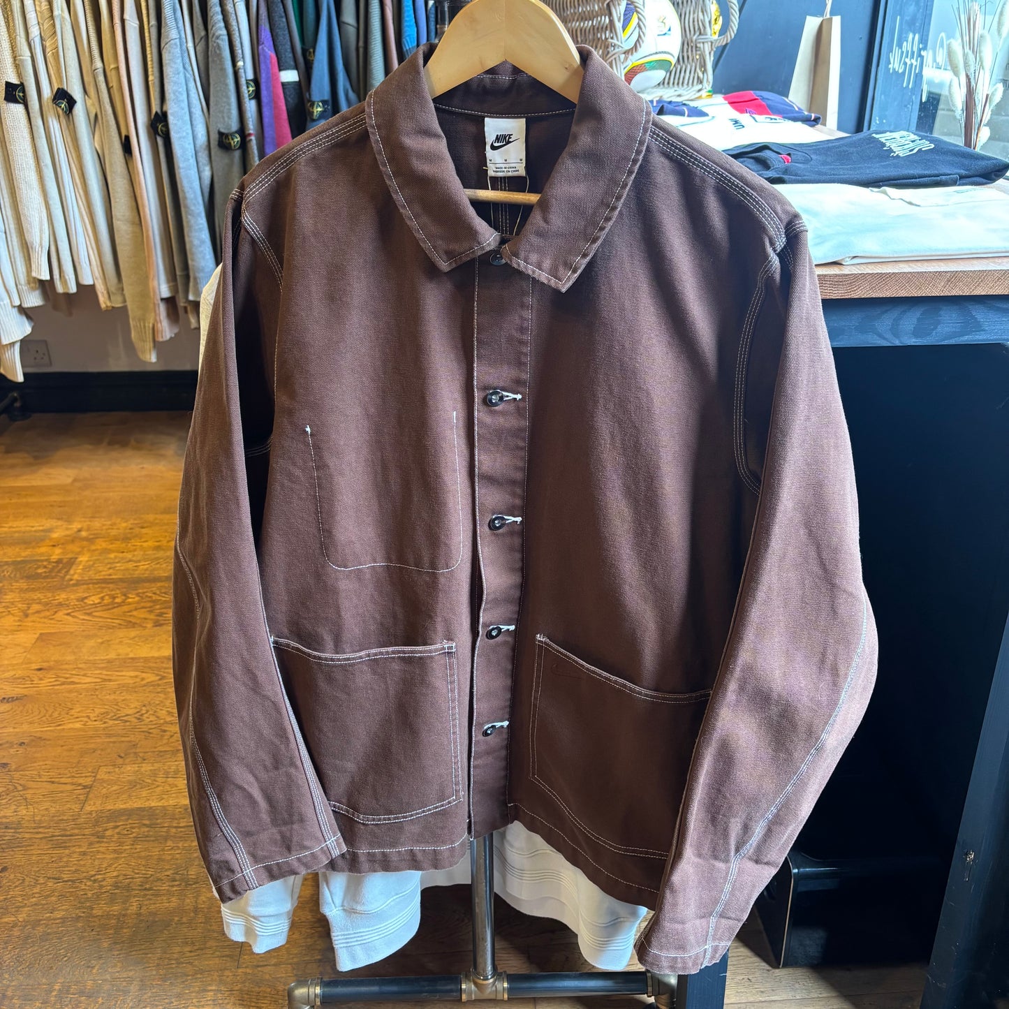 Nike Life Swoosh Chore Jacket Brown (Medium)