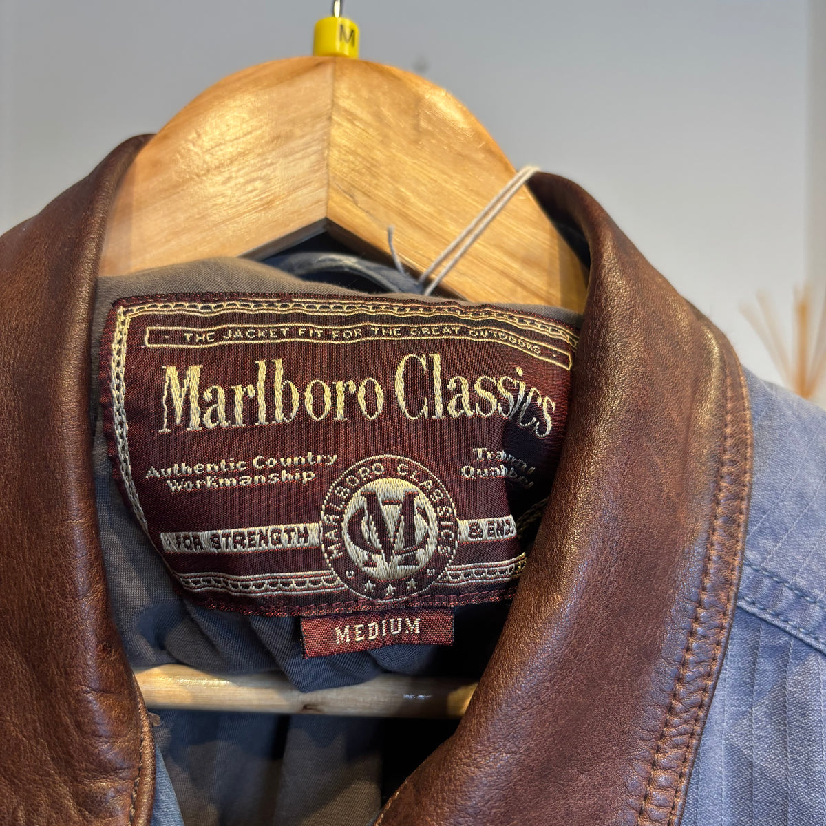 Marlboro Button Up Long Chore Jacket Blue (Medium)
