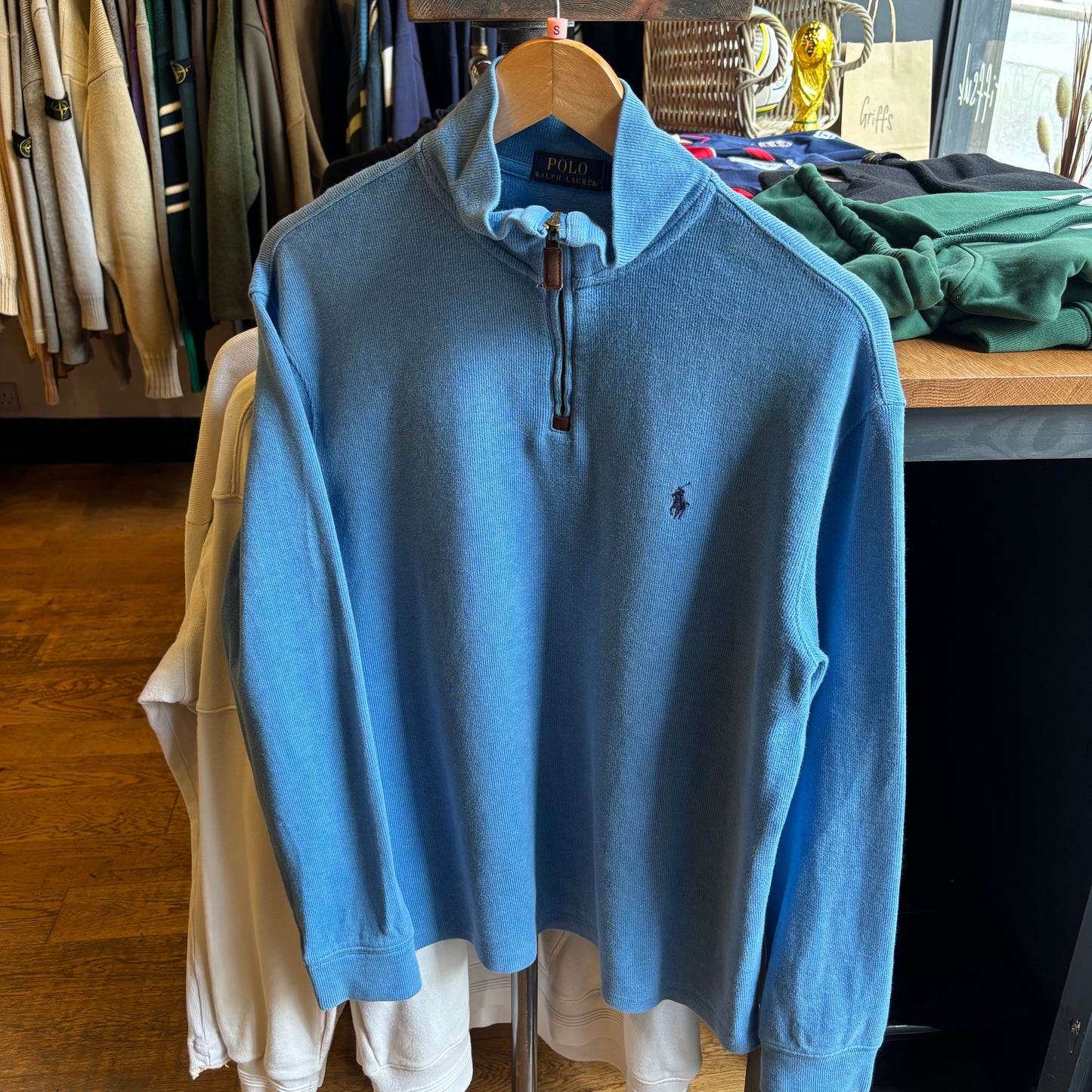 Ralph Lauren Quarter Zip Jumper Blue (Small)