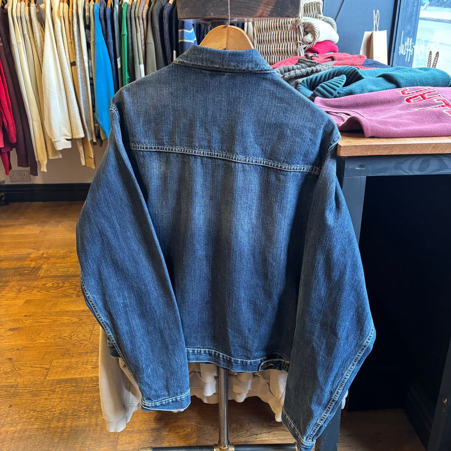 Timberland Weathergear Denim Button Up Jacket Blue (Large)