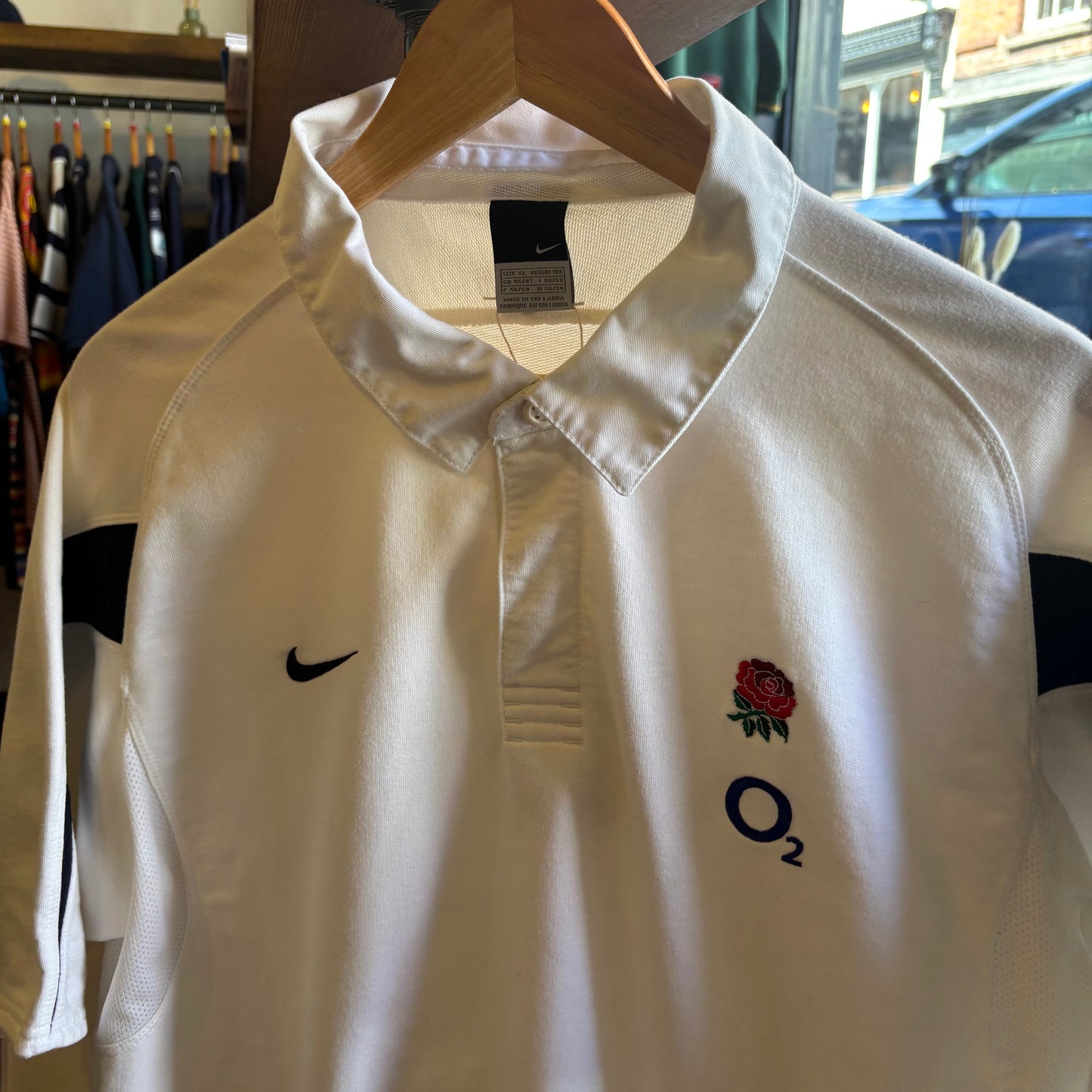 England Nike 2000's Rugby Polo Shirt White (XL)