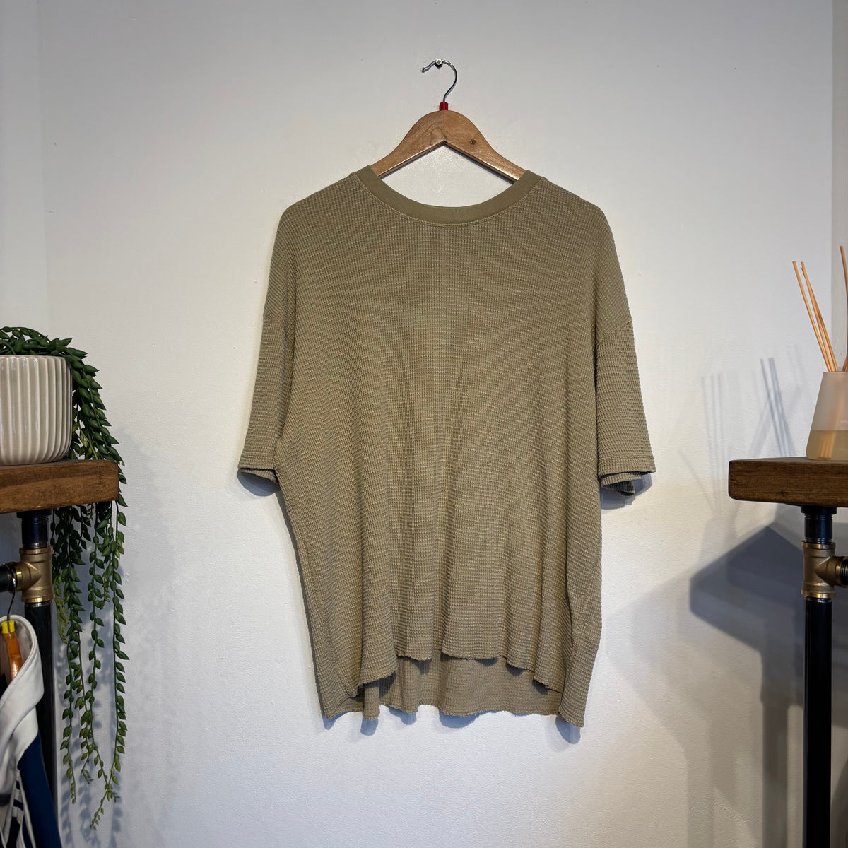 Stussy Waffle Knit T-Shirt Beige (Large)