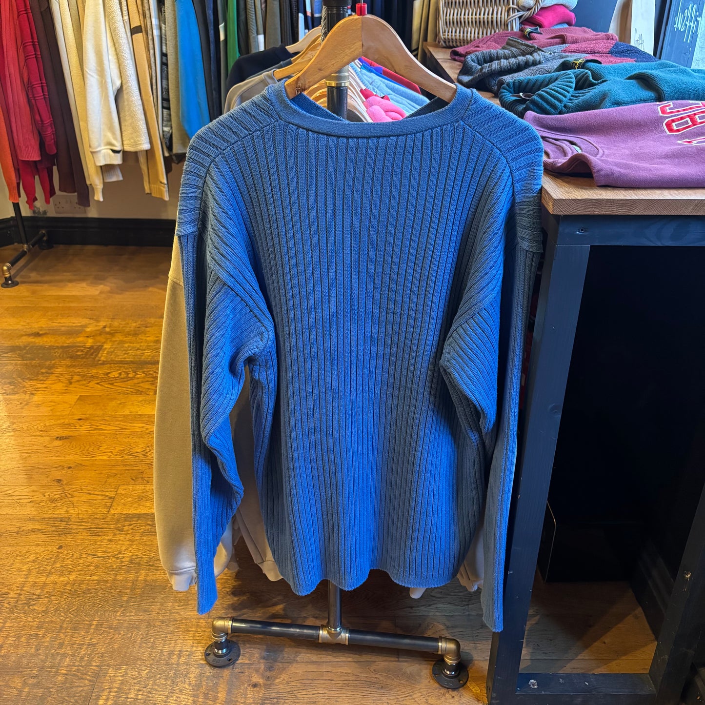 Timberland V Neck Knit Jumper Light Blue (Large)