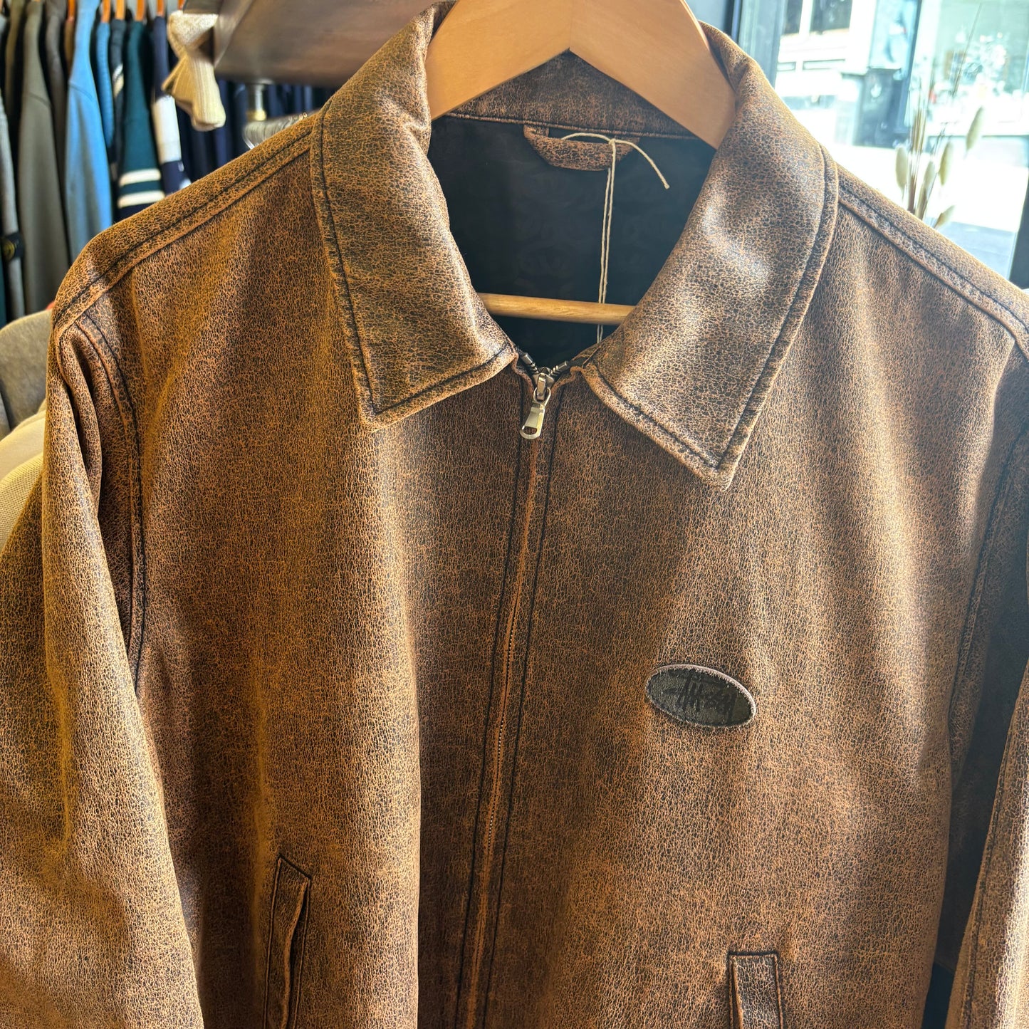 Stussy Coated Cotton Club Jacket Brown (Medium)