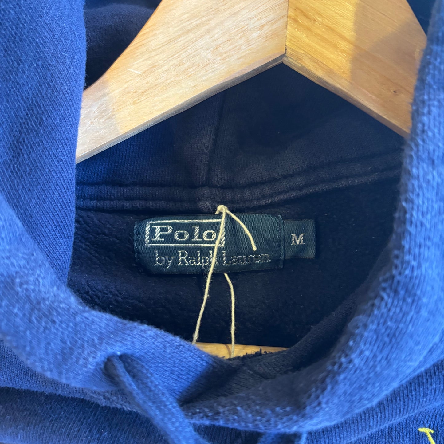 Ralph Lauren Big Pony Hoodie Navy/ Yellow (Small)