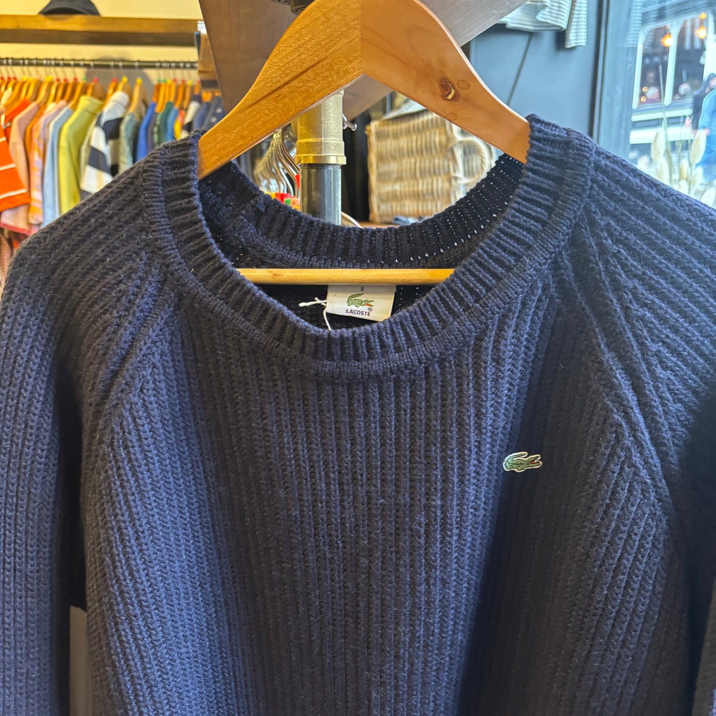 Lacoste Fisherman Style Chunky Knit Navy (XL)