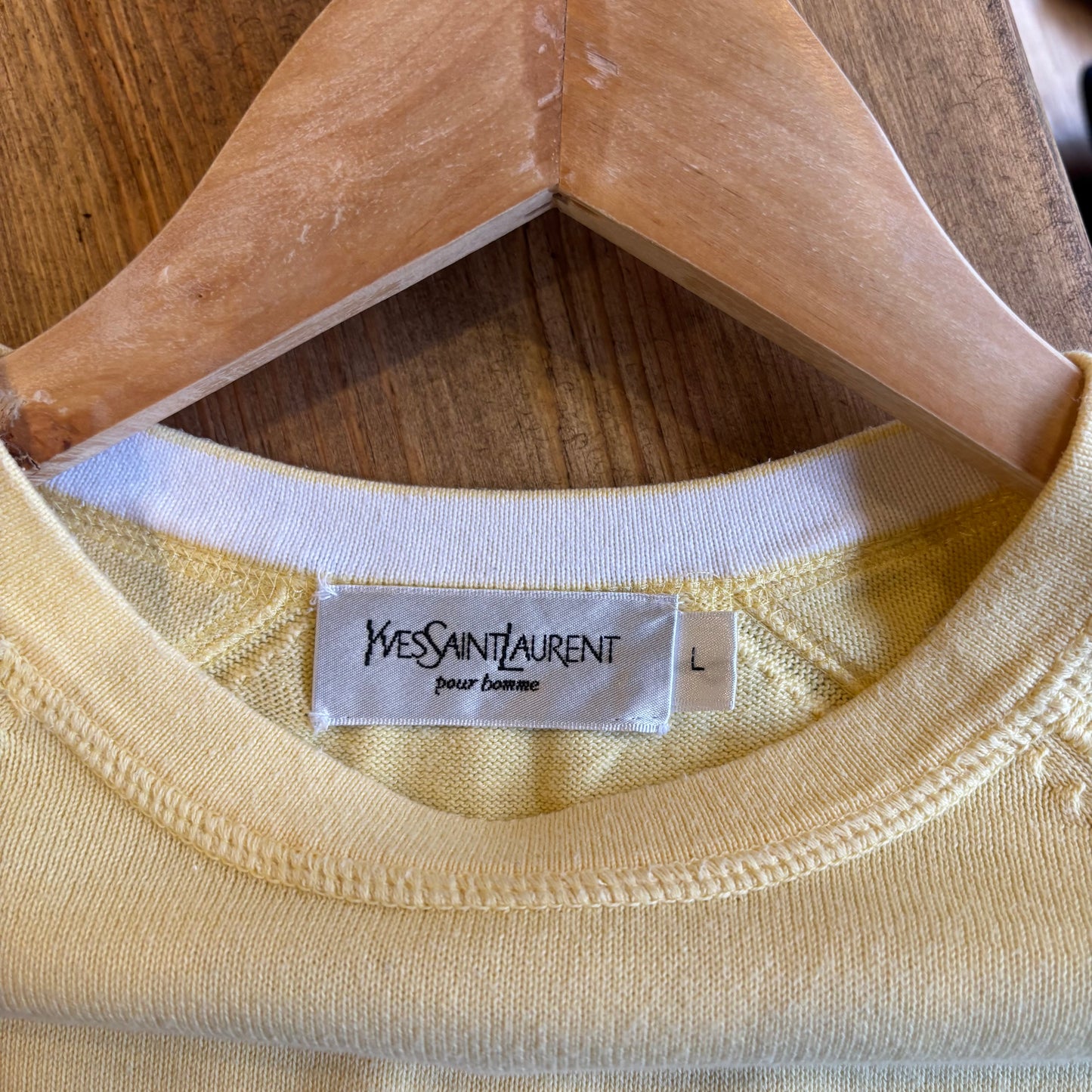 Yves Saint Laurent Thin Knit Jumper Yellow (Large)