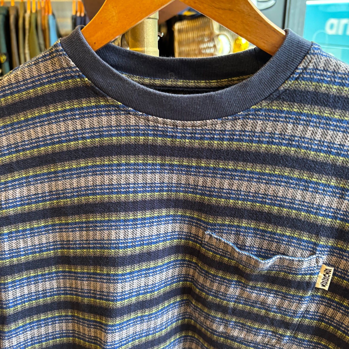 Stussy Ombre Stripe Crew T-Shirt Navy (Small)