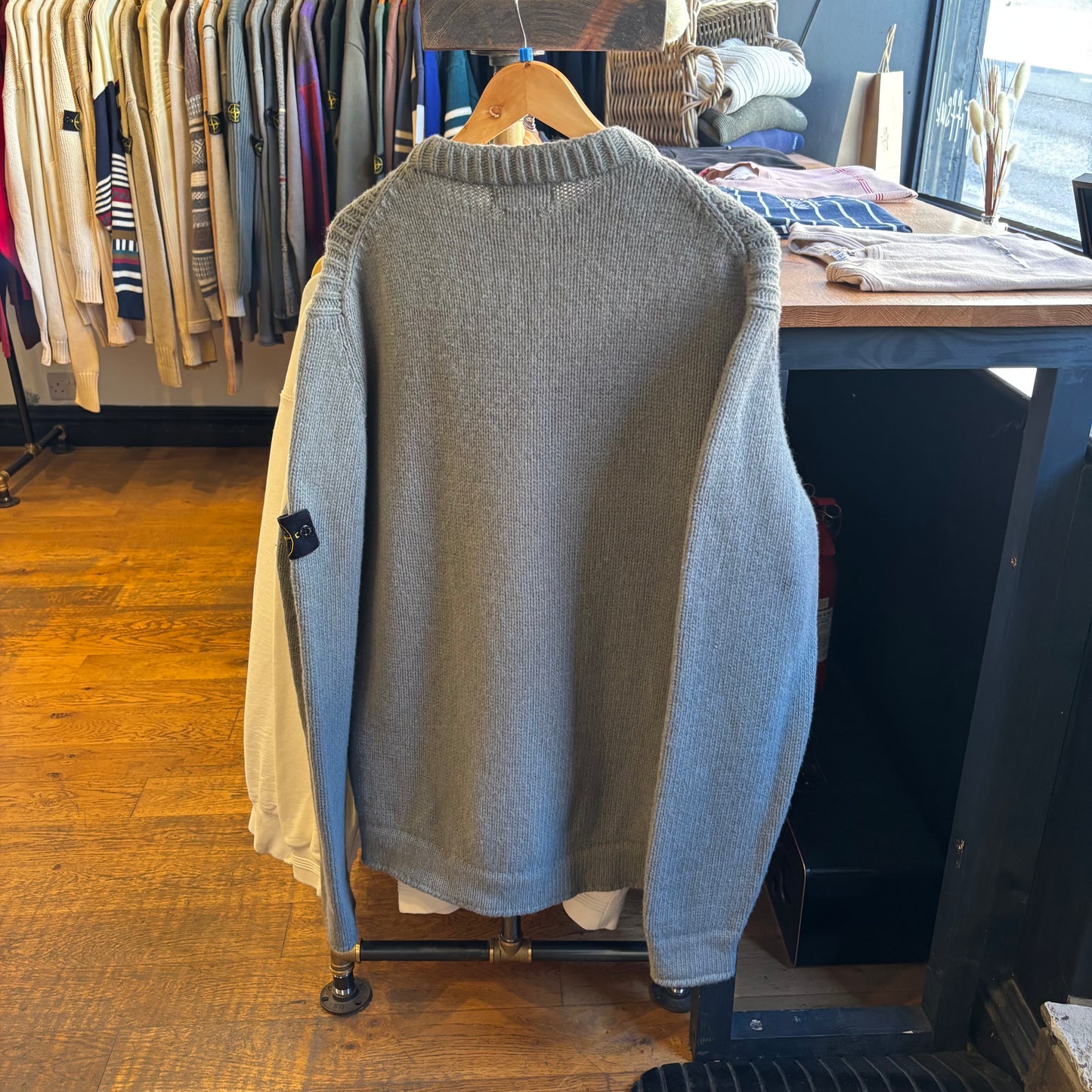 Stone Island A/W 2001 Pullover Chunky Knit Jumper Grey (XXL)