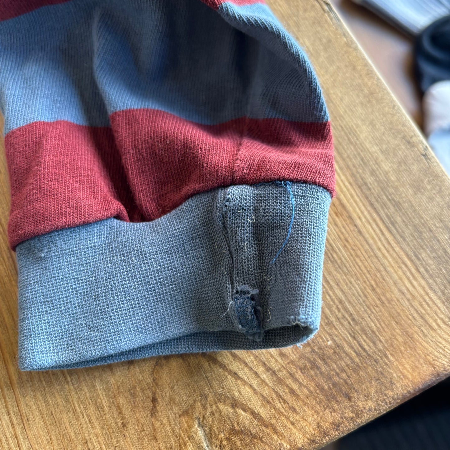 Levi's Longsleeve Striped Rugby Polo Shirt Blue/ Red (Medium)