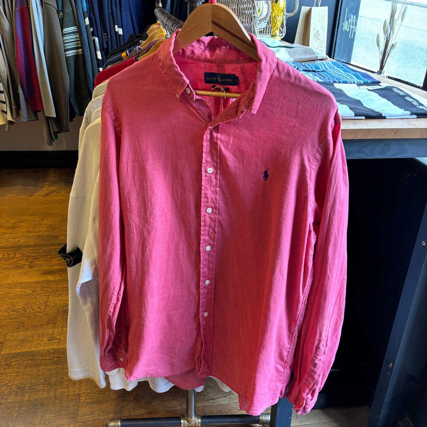 Ralph Lauren Button Up Longsleeve Shirt Pink (Large)