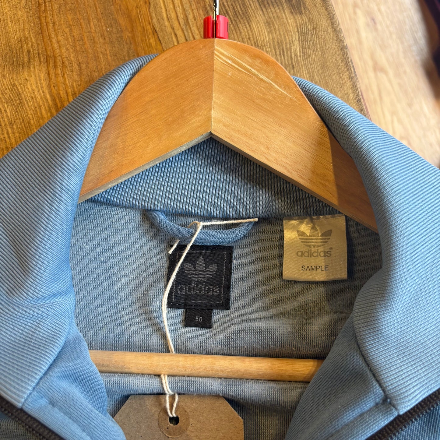 Adidas Zip Up Track Jacket Light Blue (Large)
