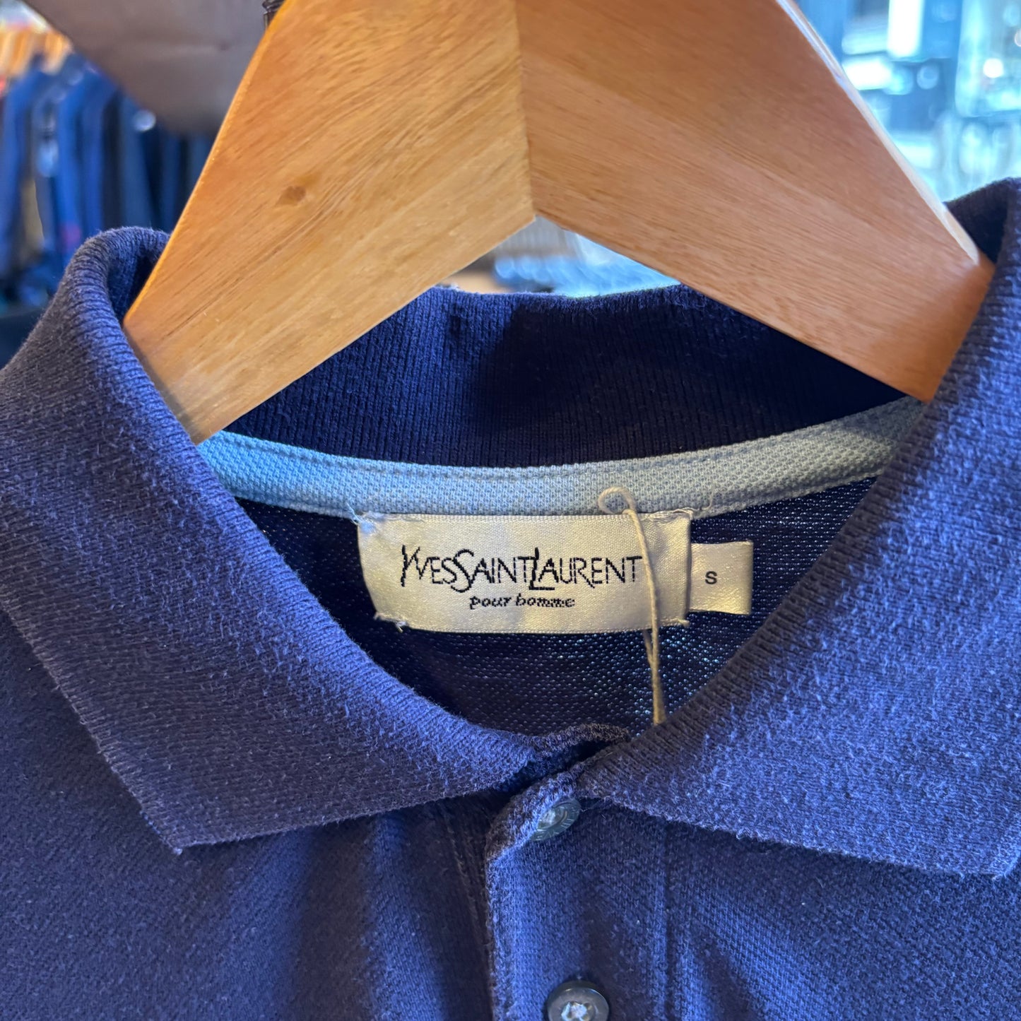 Yves Saint Laurent Polo Shirt Navy (Small)